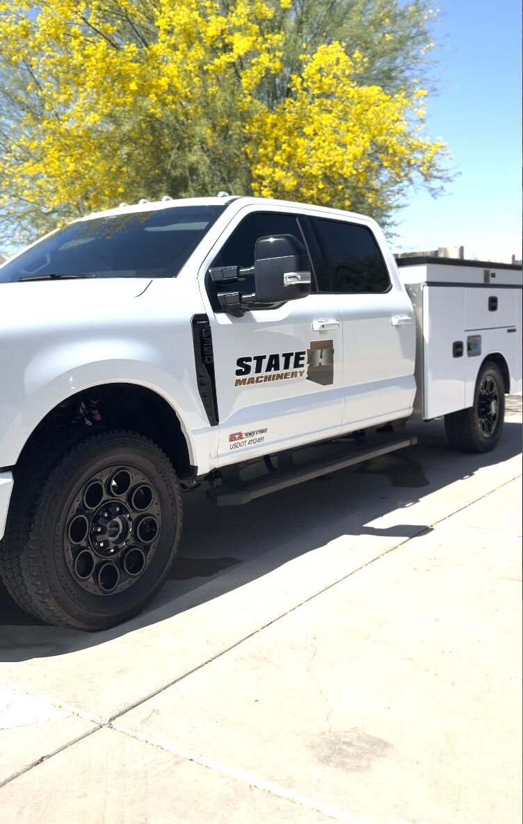 Golden detailing a State 48 Machinery service truck in Queen Creek